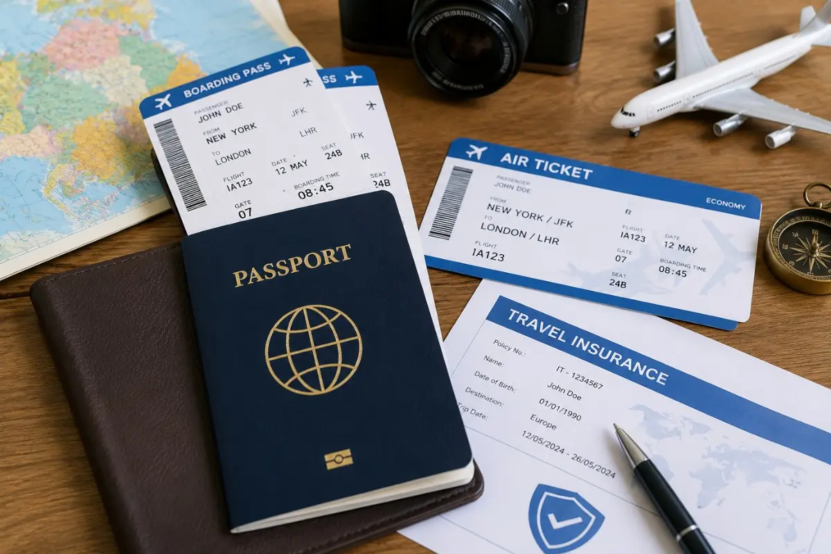 International Travel Documents Passport and Tickets