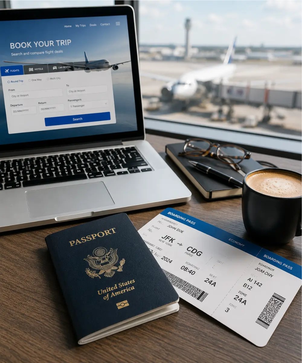 Passport and boarding pass