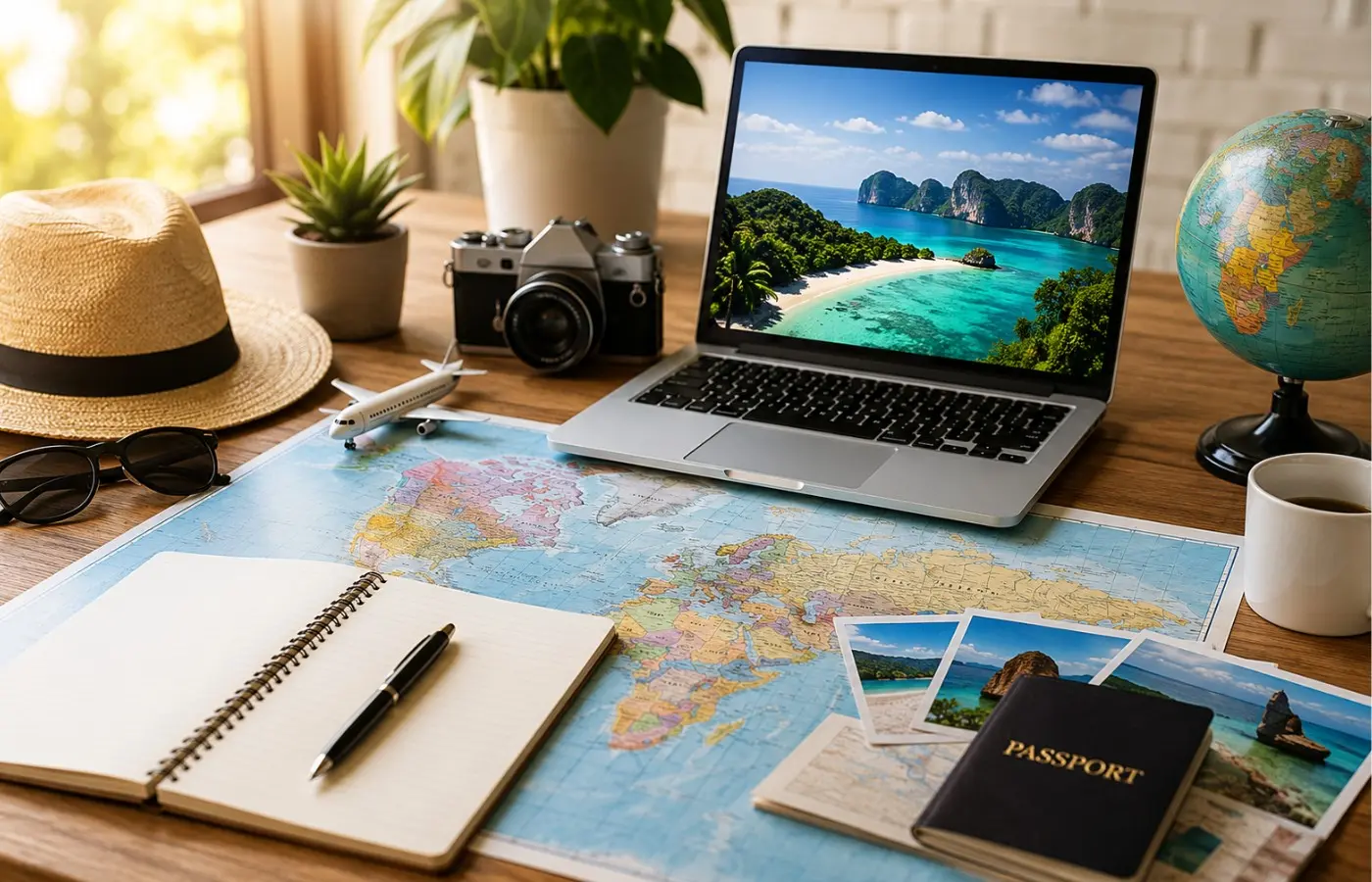 Travel planning desk