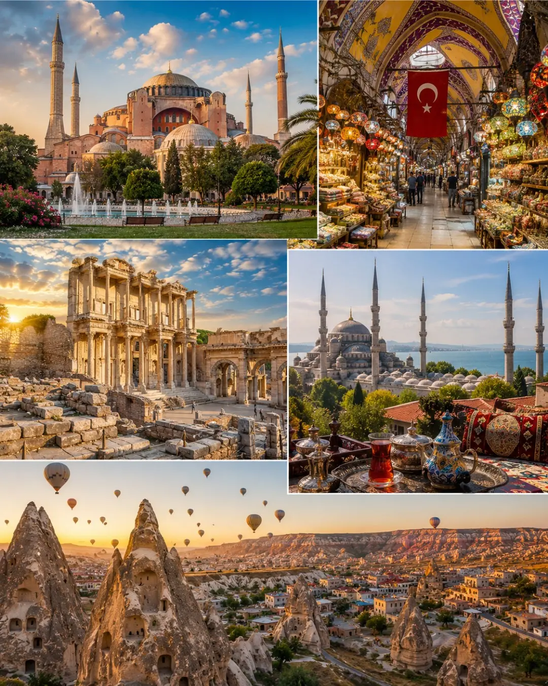 Turkey historical landmarks and bazaars