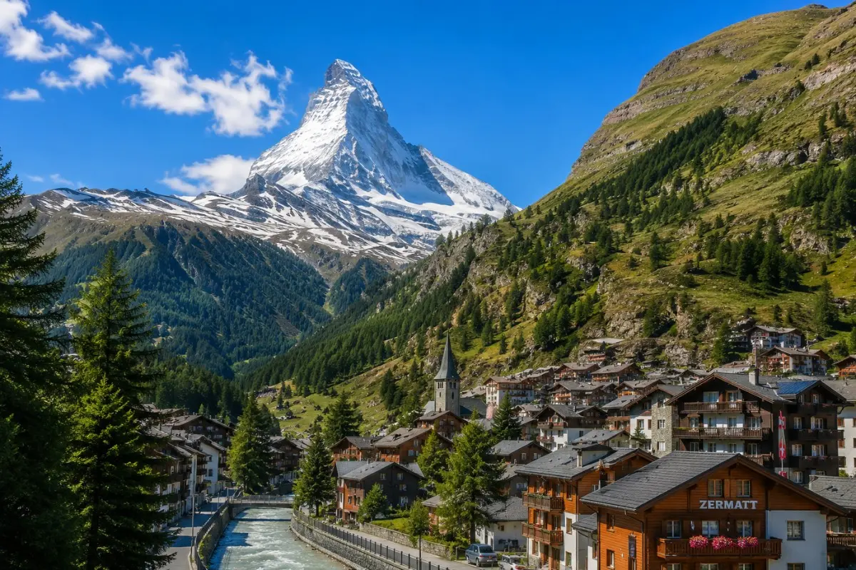 Zermatt and Matterhorn Peak Switzerland